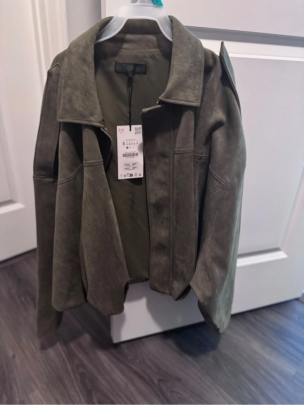 Zara Women's Olive Open Front Jacket Size Small